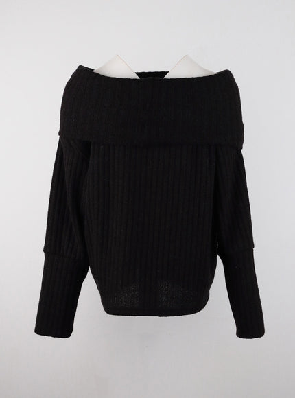 off-shoulder-buckle-knit-sweater-cd322