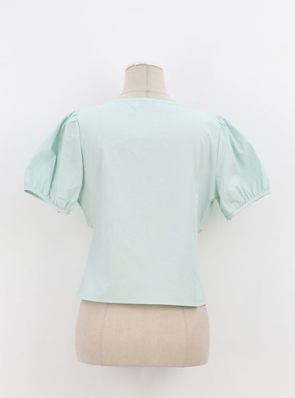 Puff Sleeve Button Blouse OA317