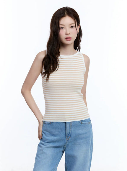 striped-cami-top-cu513 / Beige