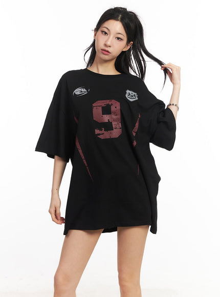 logo-graphic-oversize-t-shirt-ca516 / Black