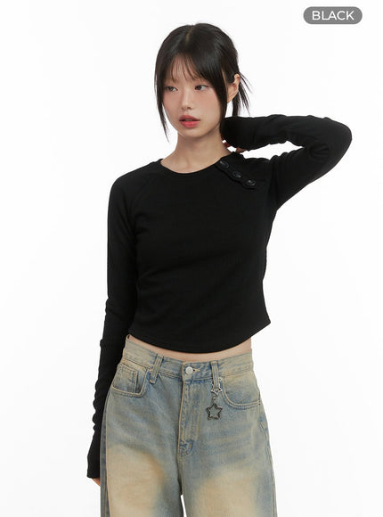 sleekfit-long-sleeve-crop-cs412 / Black