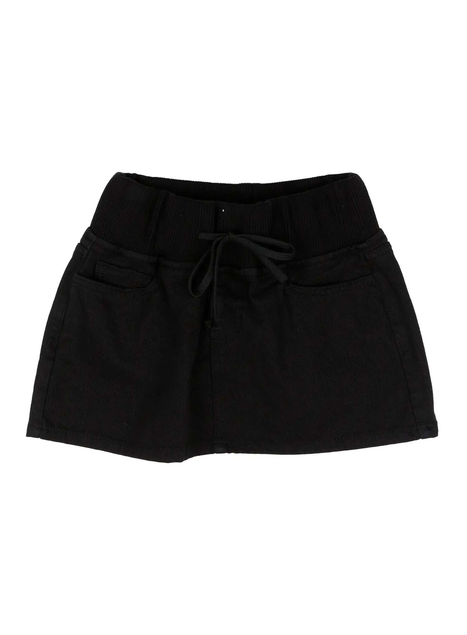 vintage-cotton-mini-skirt-cn527 / Black