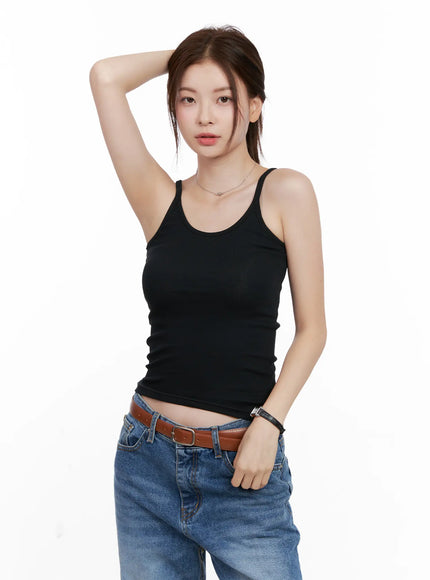 essential-ribbed-tank-top-cl523 / Black