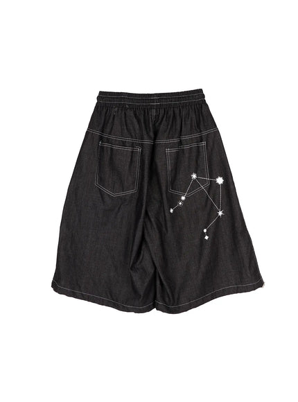 embroidered-jorts-cy515 / Black