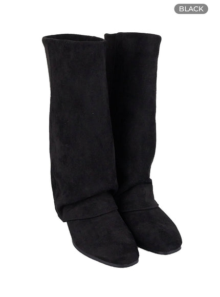 suede-long-boots-cs405 / Black