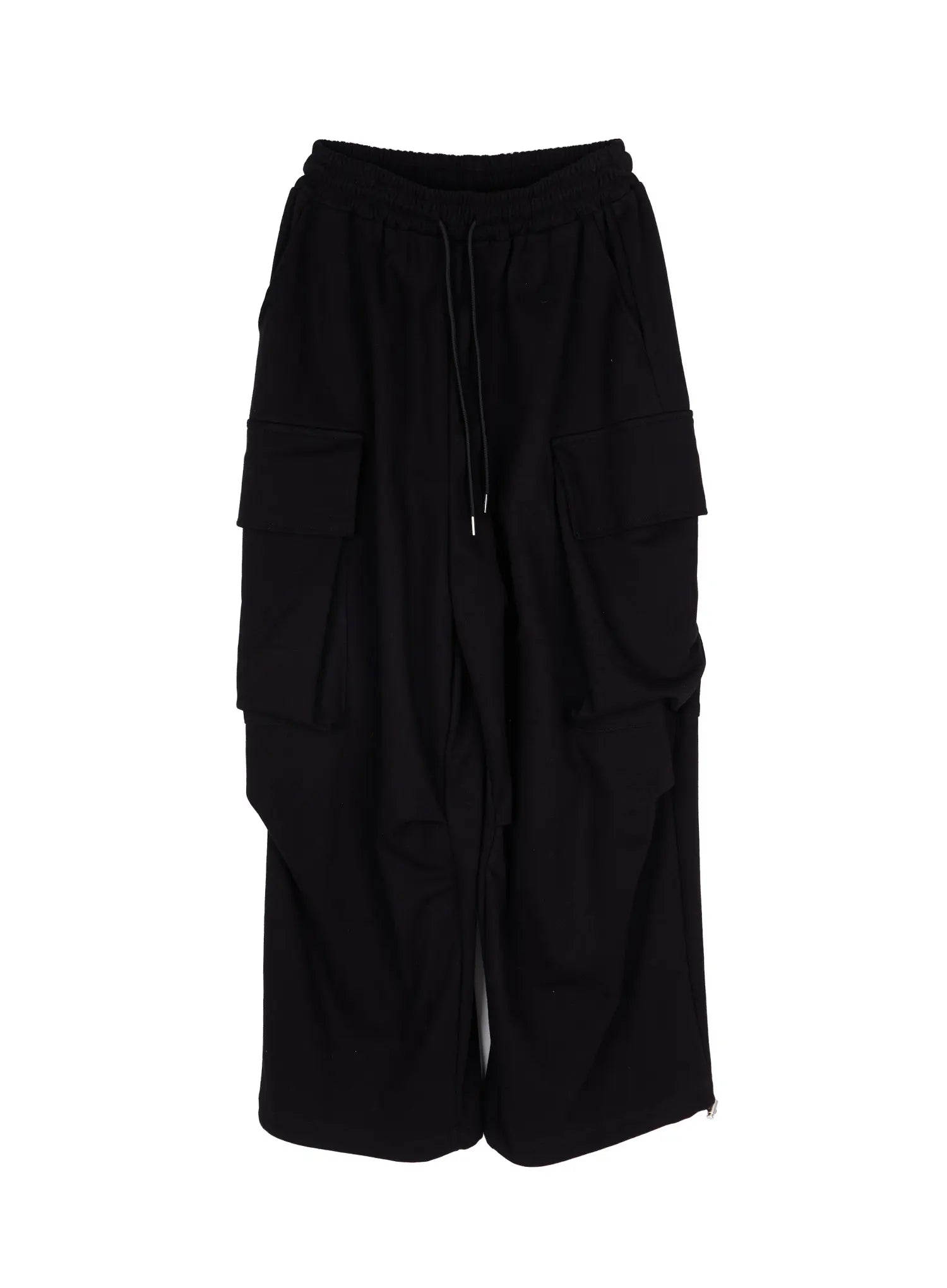 wide-leg-cargo-sweatpants-cy527 / Black
