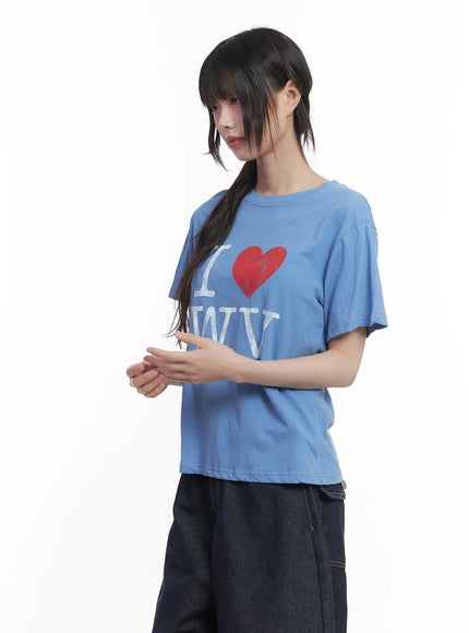 sheer-heart-graphic-tee-cu519 / Blue