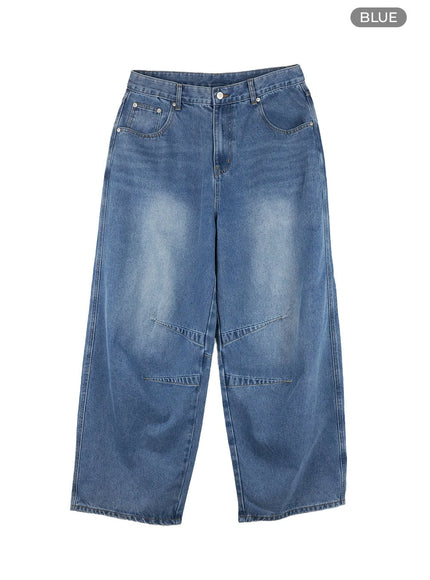 mens-pintuck-loose-fit-jeans-cl429 / Blue