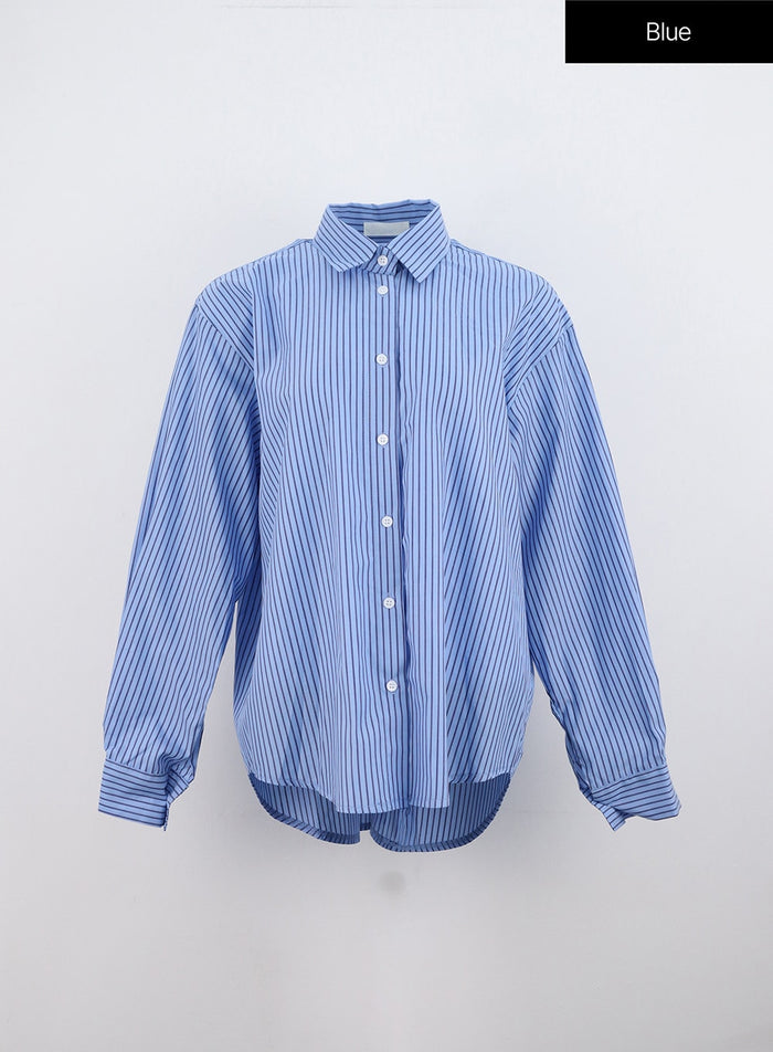oversized-striped-shirt-on303 / Blue