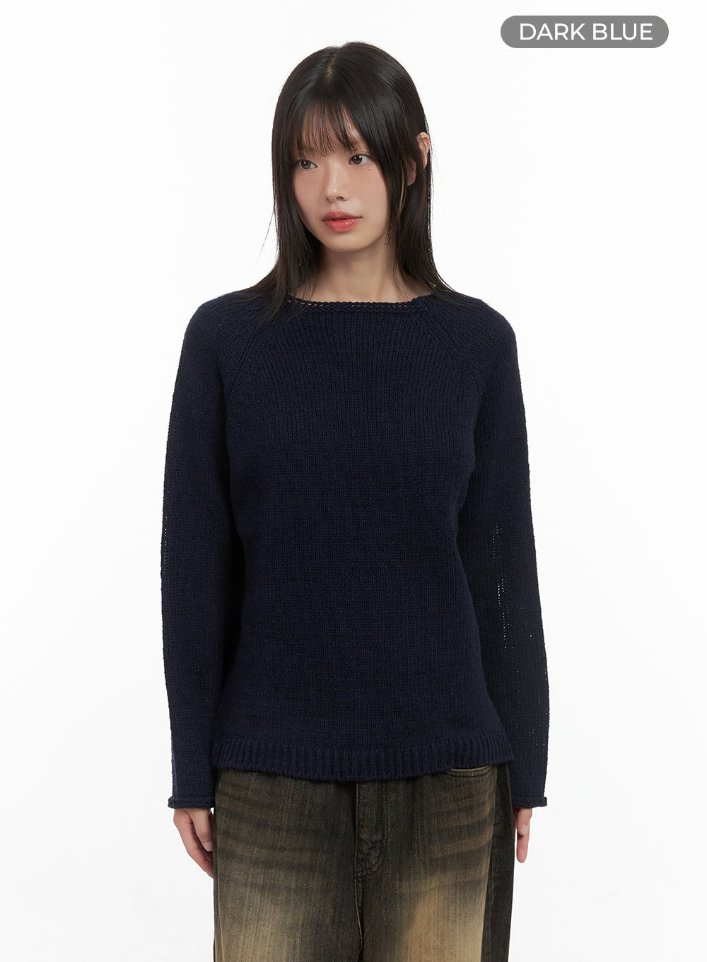 essential-long-sleeve-knit-sweater-cs412 / Dark blue