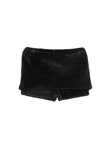corduroy-low-rise-folded-shorts-cd517 / Dark gray