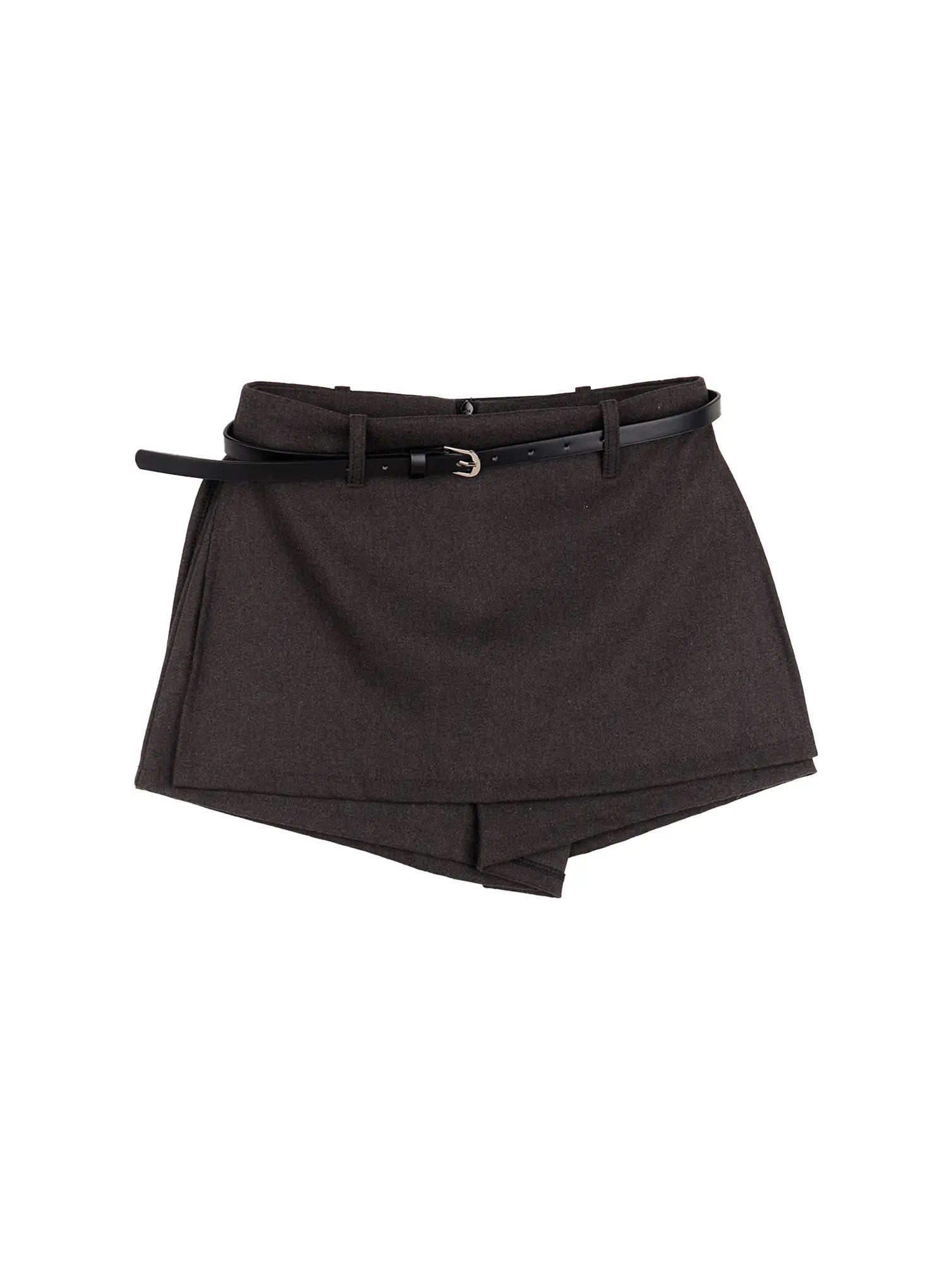 belted-mini-skort-cn519 / Dark gray