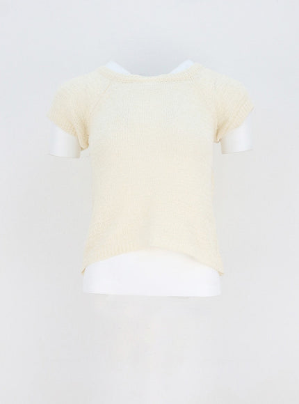 Short Sleeve Mesh Sweater OY310