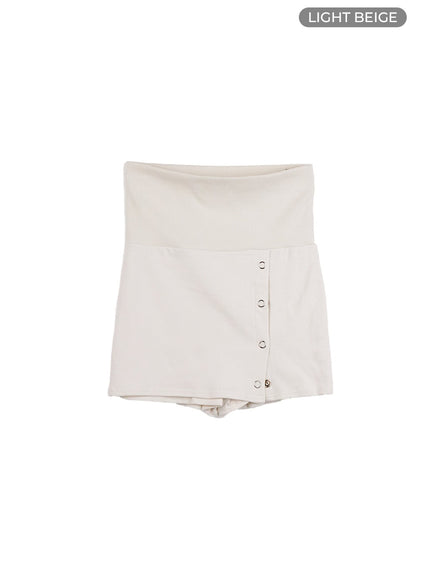chic-buttoned-mini-skirt-co410 / Light beige
