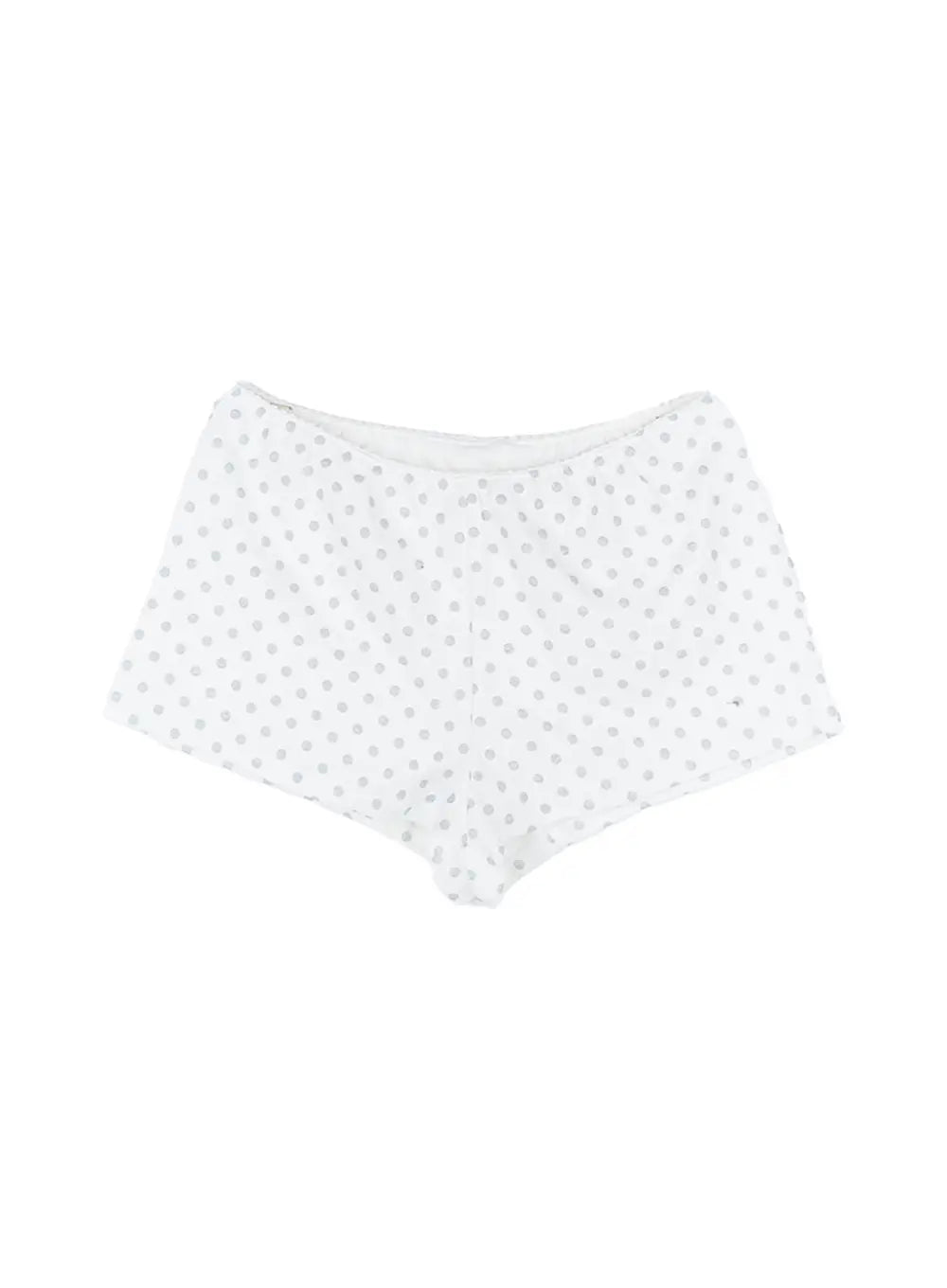 polka-dot-ruffle-detail-shorts-cl504 / White