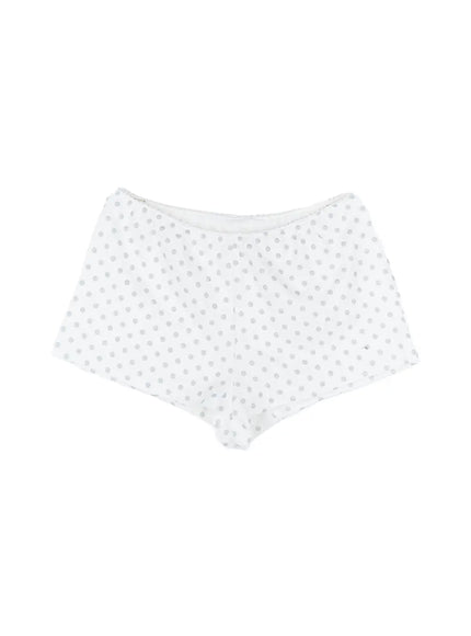 polka-dot-ruffle-detail-shorts-cl504 / White
