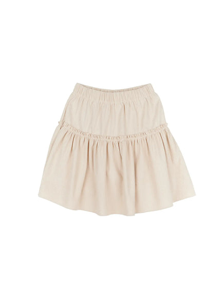 tiered-corduroy-midi-skirt-cd514 / Light beige
