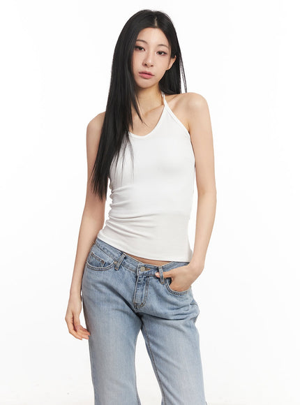 essential-halter-neck-cami-top-ca516 / White