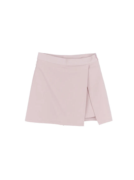 linen-mini-skort-cl524 / Light pink