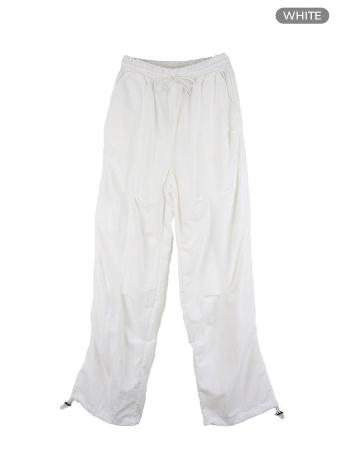 casual-wide-fit-nylon-pants-ca424 / White