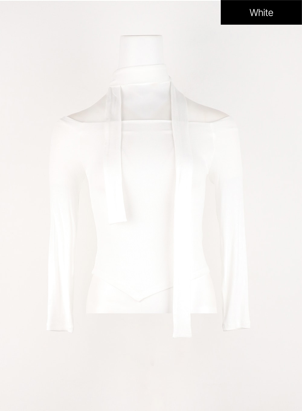 off-shoulder-skinny-scarf-set-in301 / White