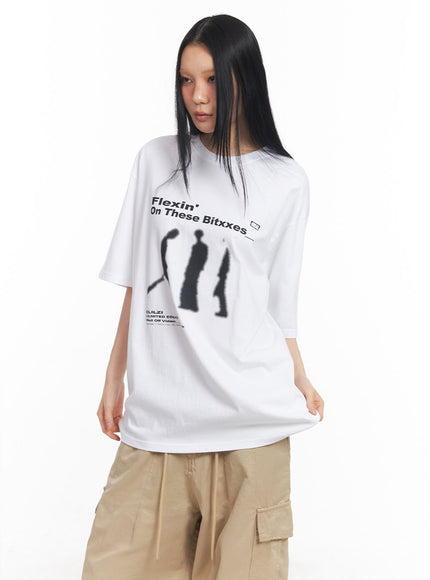casual-graphic-oversize-t-shirt-cy528 / White