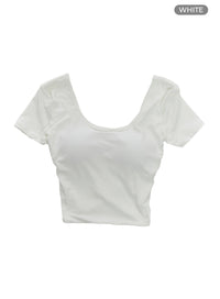 basic-round-neck-cropped-tee-cy417 / White