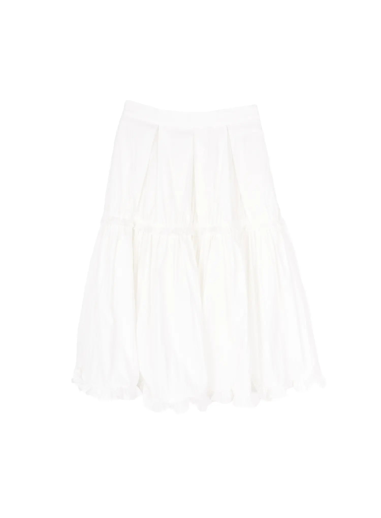 tiered-flare-midi-skirt-cy515 / White