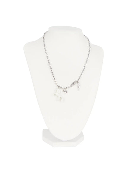 horse-charm-necklace-f502 / White