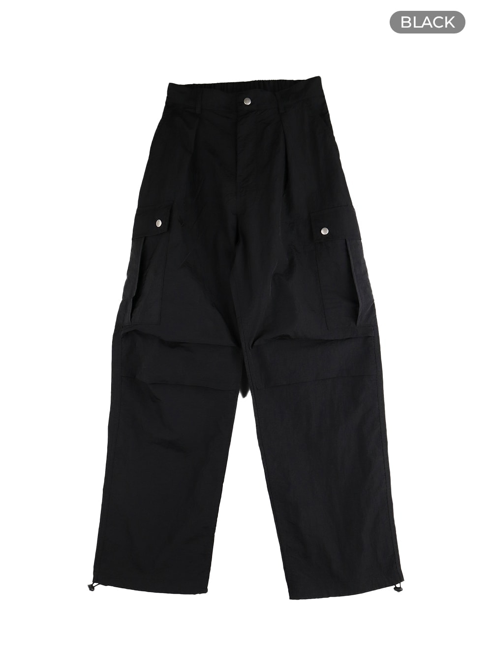 cargo-wide-leg-trousers-unisex-cm411 / Black