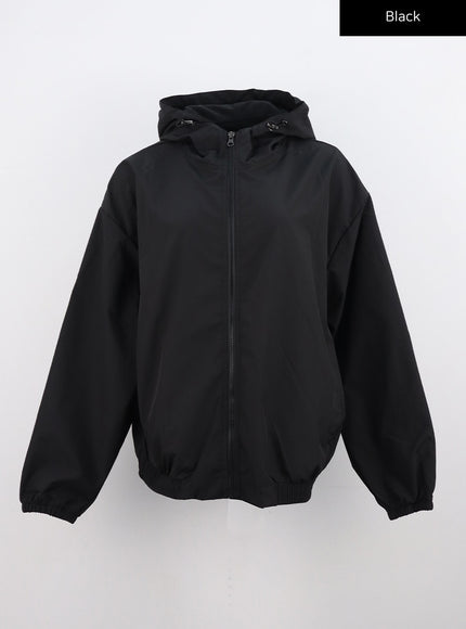 loose-fit-zip-up-jacket-co327 / Black