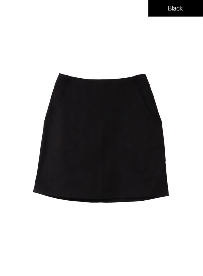 basic-mini-skirt-of408 / Black