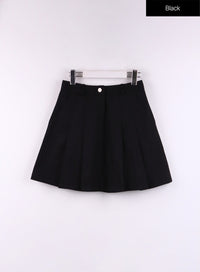 solid-pleated-midi-skirt-cf406 / black