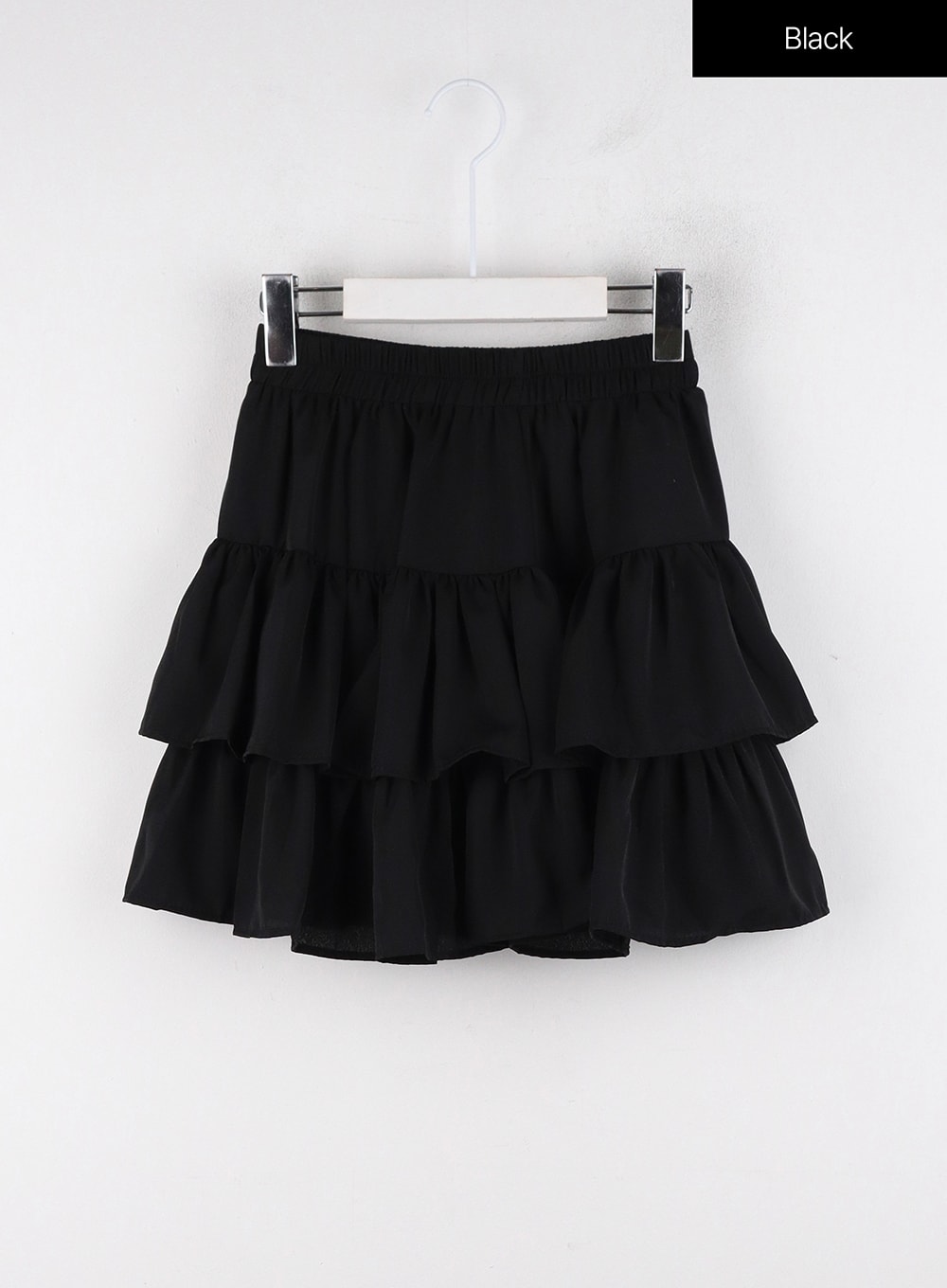laced-ruffle-hem-mini-skirt-od320 / Black