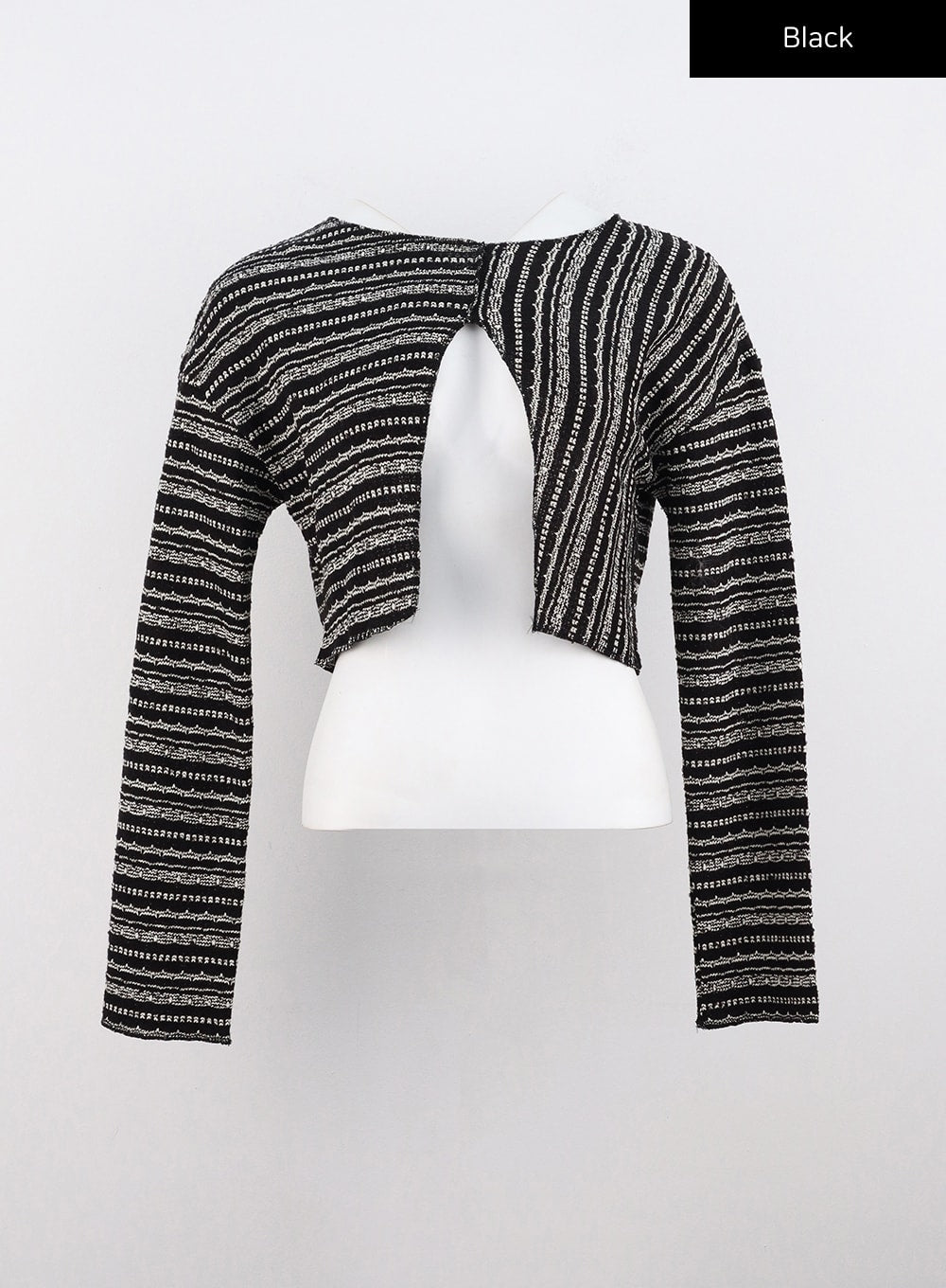 front-cut-out-knit-top-co313 / Black