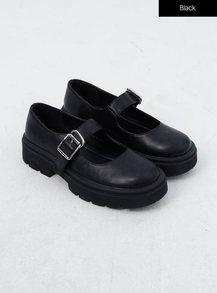 faux-leather-mary-jane-loafers-oo305 / Black