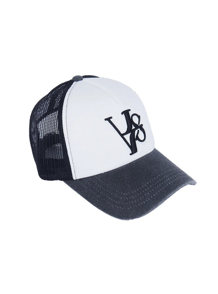 embroidered-mesh-trucker-cap-cl522 / Black