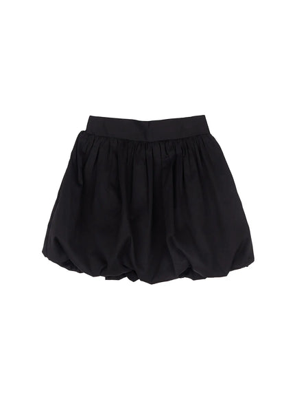 pleated-balloon-mini-skirt-cm513 / Black