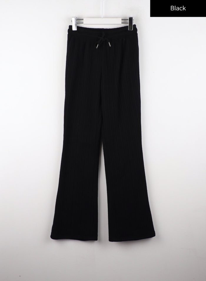 wool-blend-elastic-waist-wide-leg-pants-cd319 / Black