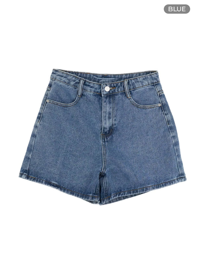 basic-denim-light-washed-shorts-ou411 / Blue