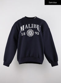 malibu-graphic-lettering-fleece-sweatshirt-cd322 / Dark blue