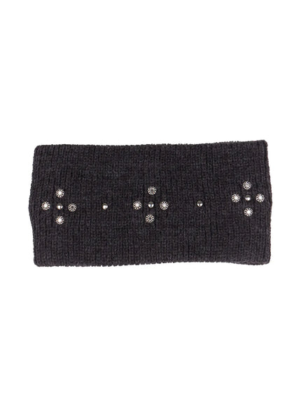 Studded Knit Headband CS503 / Dark gray