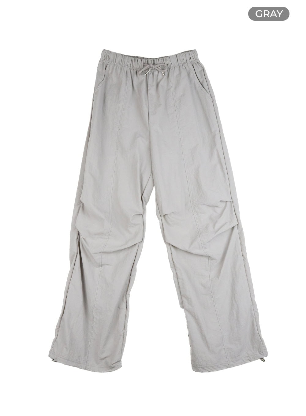 nylon-pintuck-banded-jogger-pants-cu421 / Gray