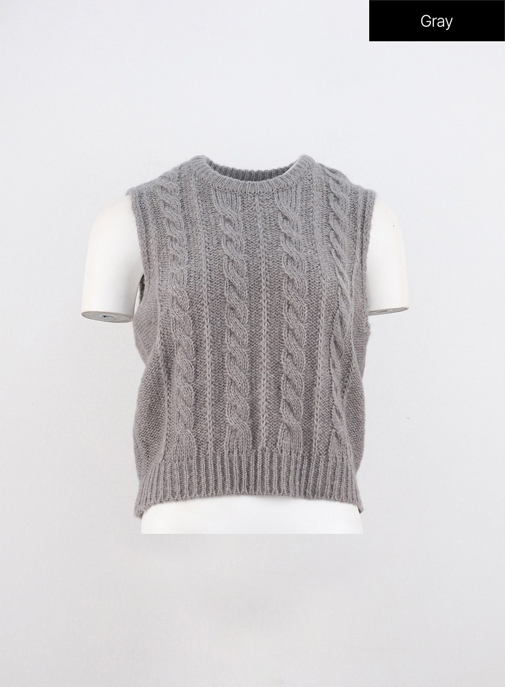 cable-knit-vest-oo312 / Gray