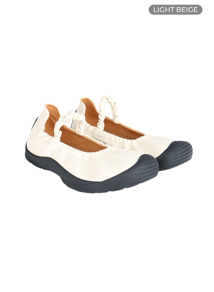 chunky-slip-on-mary-jane-shoes-om408 / Light beige