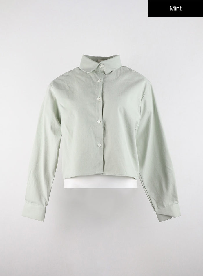 buttoned-crop-shirt-od321 / Mint
