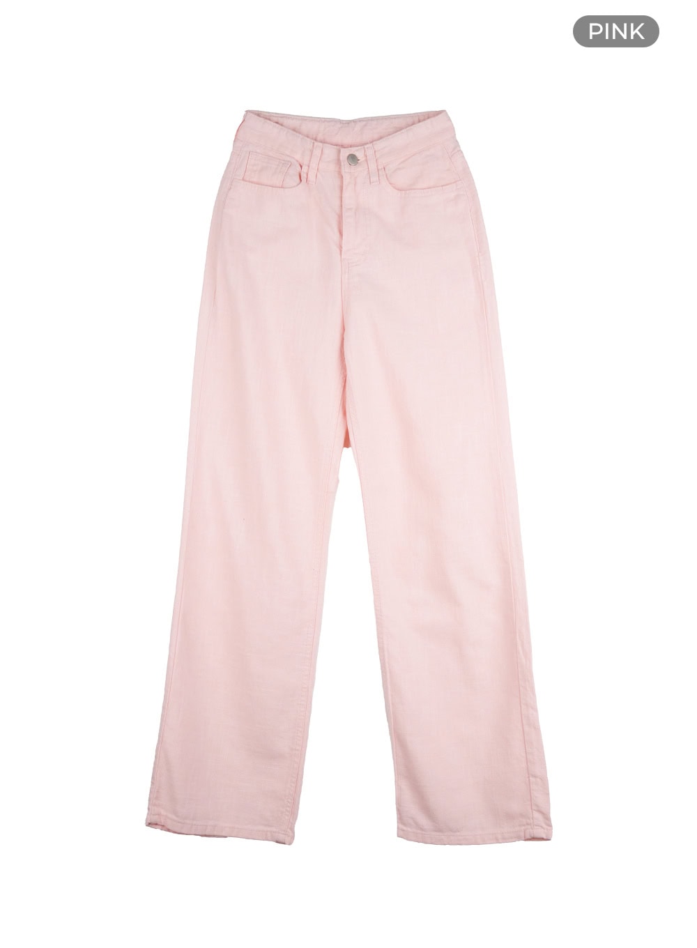 linen-cotton-straight-pants-ou419 / Pink