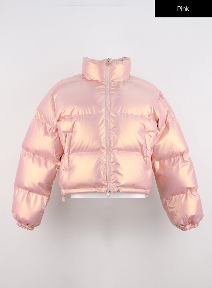 crop-metallic-puffer-jacket-in322 / Pink