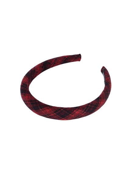 plaid-classic-headband-co506 / Red