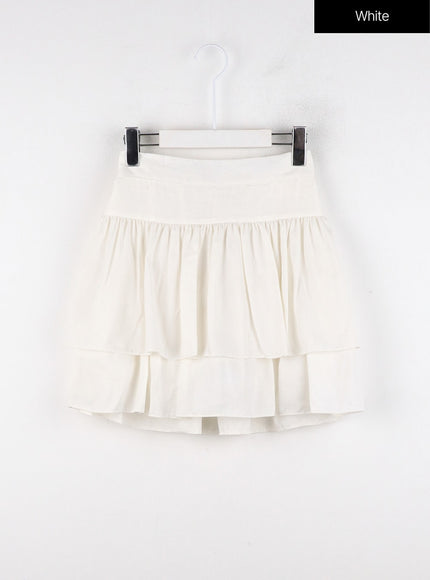 satin-frill-mini-skirt-od318 / White